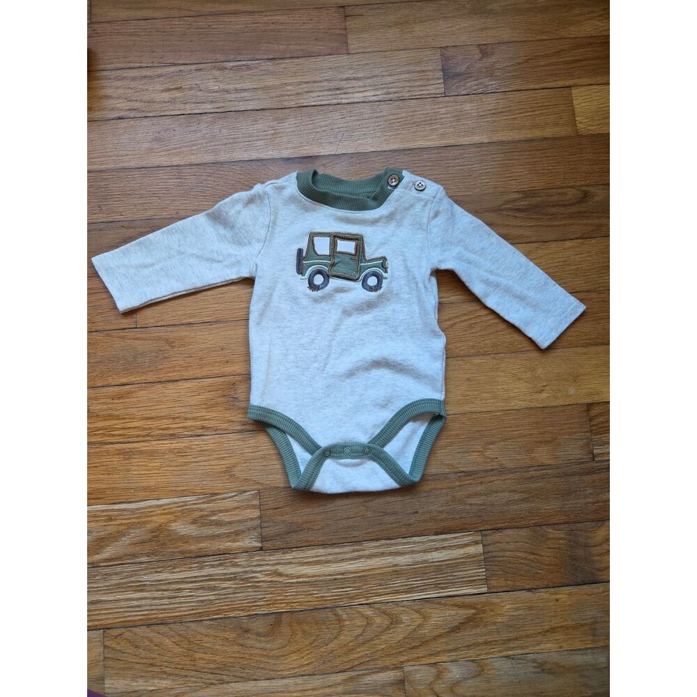 Chickpea Organic bodysuit interactive truck with surprise dinosaur size 3/6M
